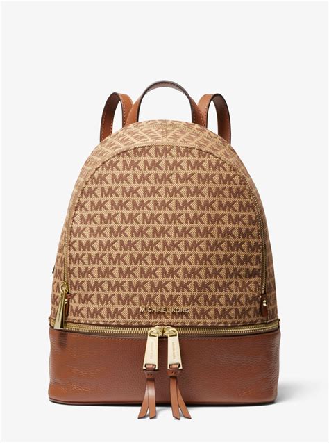 michael michael kors rhea medium logo jacquard backpack style 30t9lezb2j|Michael Kors Logo Rhea Zip Medium Backpack .